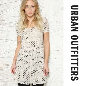 Pins and Needles Cream white polka dot dress UO